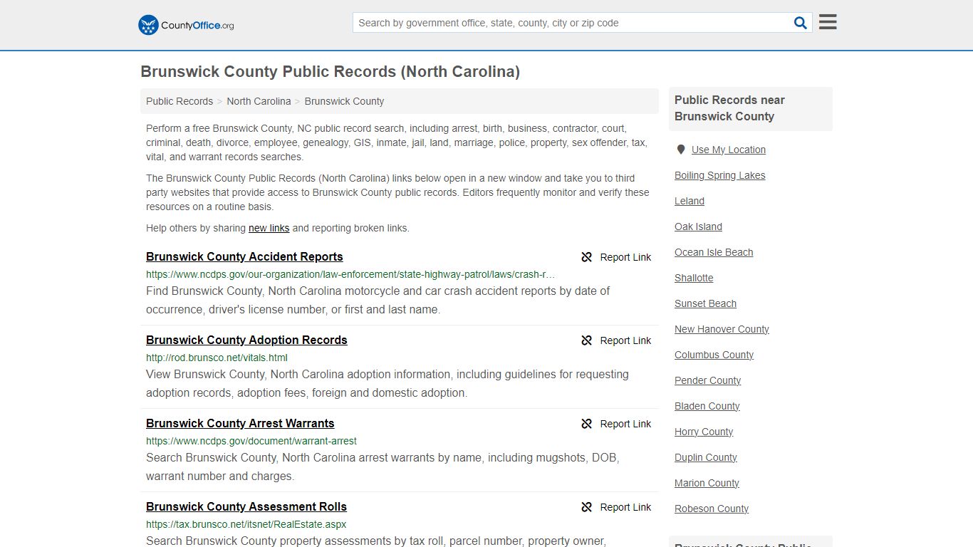 Public Records - Brunswick County, NC (Business, Criminal, GIS ...