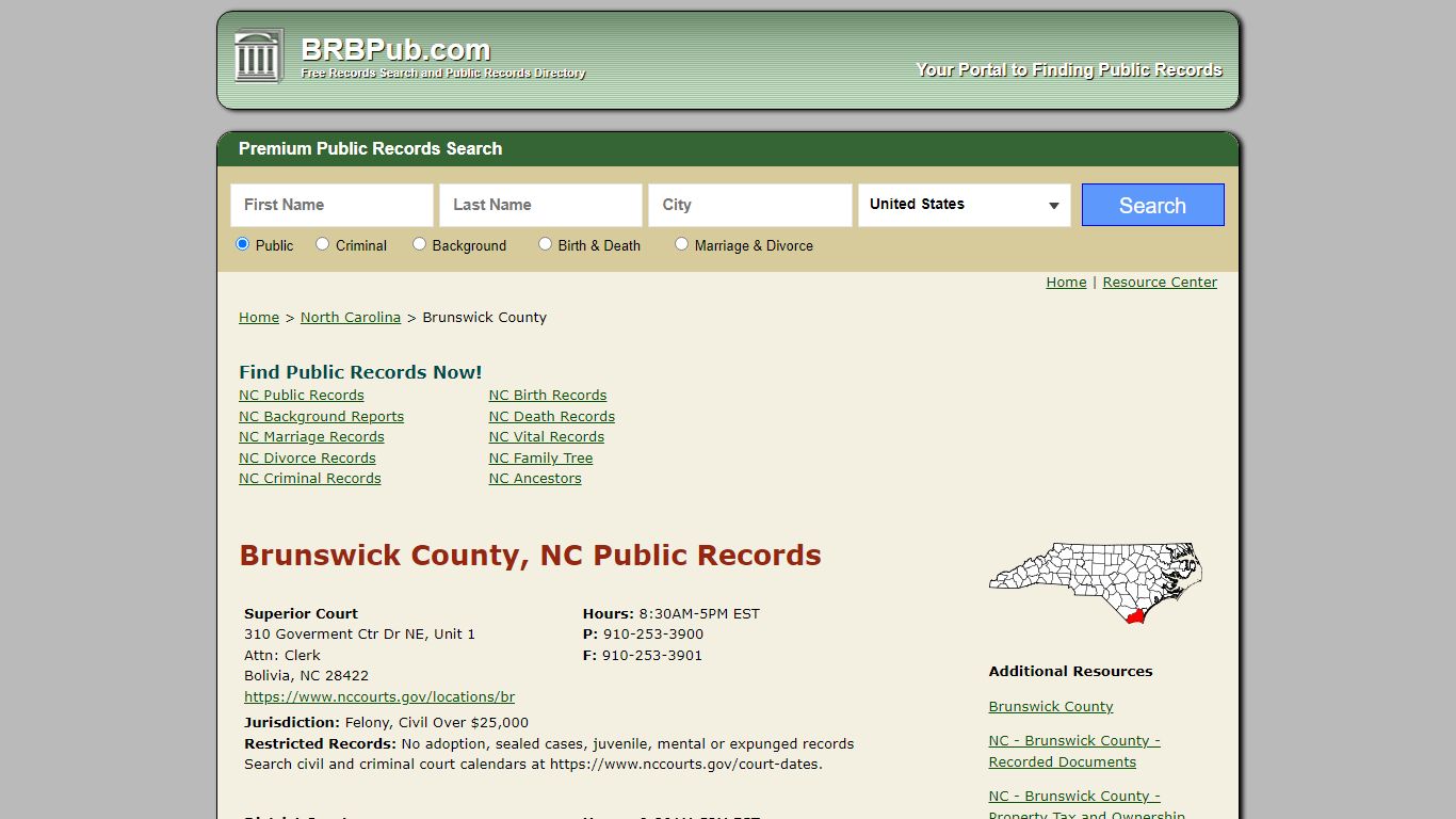 Brunswick County Public Records | Search North Carolina Government ...